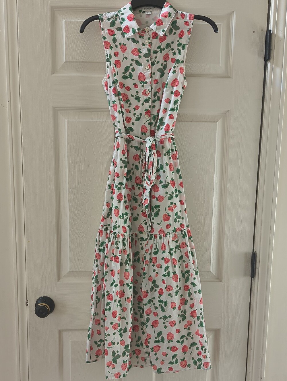 J Crew 100% Cotton Strawberry Print Dress | Size 0